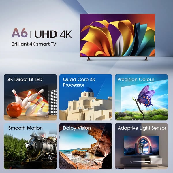 Hisense 50A6N 127 cm (50") 4K Ultra HD Smart-TV Wi-Fi Svart 300 cd/m²
