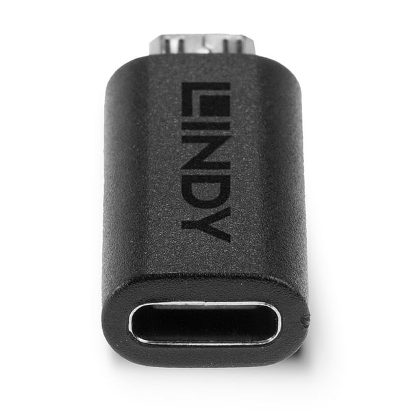 Lindy 41903 kabelomvandlare (hane/hona) USB Type C USB Type Micro-B Svart
