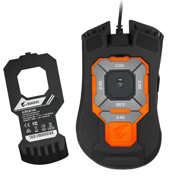 GIGABYTE AORUS M5 hiiri Pelaaminen Oikeakätinen USB A-tyyppi Optinen 16000 DPI