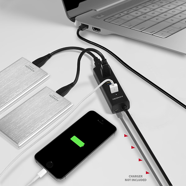 Axagon HUE-S2BL gränssnittshubbar USB 3.2 Gen 1 (3.1 Gen 1) Type-A 5000 Mbit/s Svart