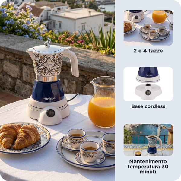 Ariete 1358 Capri Moka Aroma Ohje Sähkömokkapannu 0,14 L