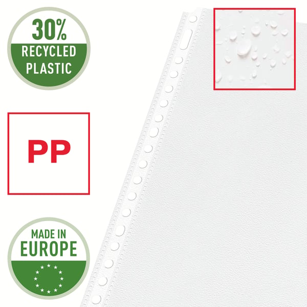 Esselte 56415 arkbeskytter 210 x 297 mm (A4) Polypropylen (PP), Genanvendt plast 100 stk