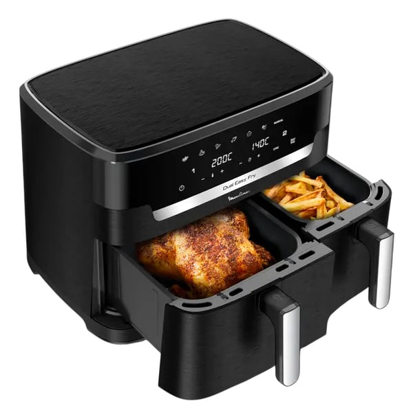 Moulinex Dual Easy Fry EZ9428F0 fritös Dubbel 11 l Fristående 2700 W Varmluftsfritös Svart Moulinex Dual Easy Fry EZ9428F0 fritös Dubbel 11 l Fristående 2700 W Varmluftsfritös Svart