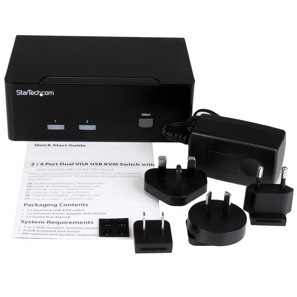 StarTech.com KVM-switch med 2 portar med dubbel VGA - USB 2.0