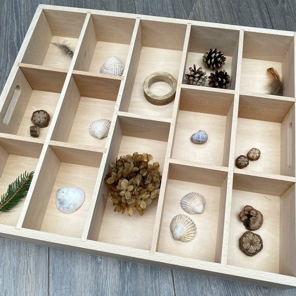 Tickit Wooden Sorting Tray - 14 Way