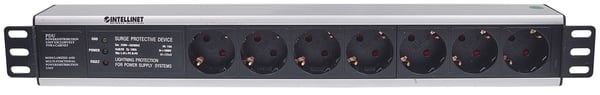 Intellinet 714006 strømforsyningsenhed (PDU) 7 AC stikkontakt(er) 1.5U Sort