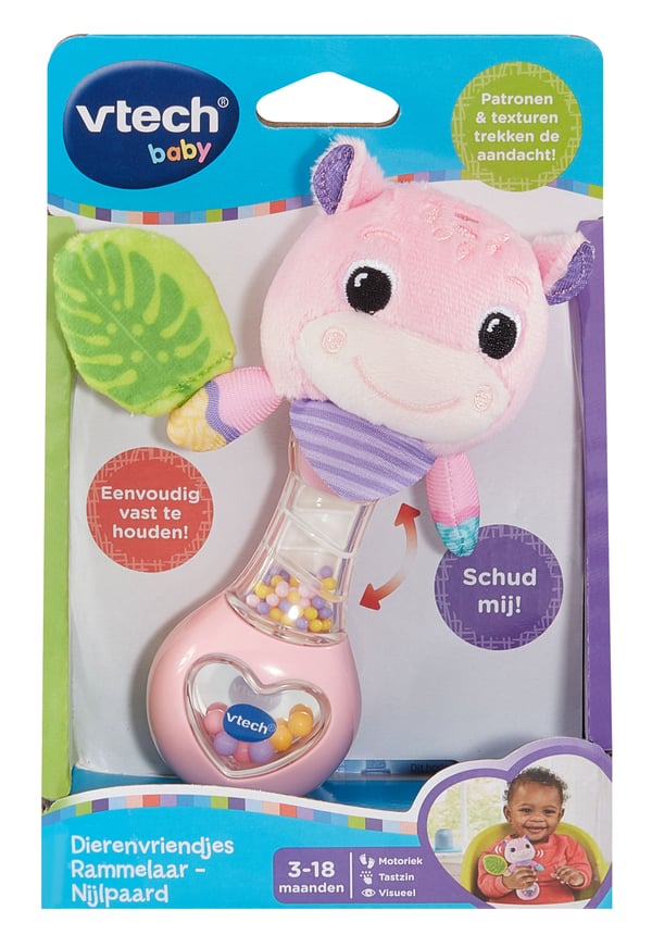 VTech Baby Dierenvriendjes Rammelaar - Nijlpaard roze