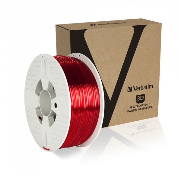 Verbatim 55062 3D print materiale Polyethylenterephthalatglycol (PETG) Rød, Transparent 1 kg