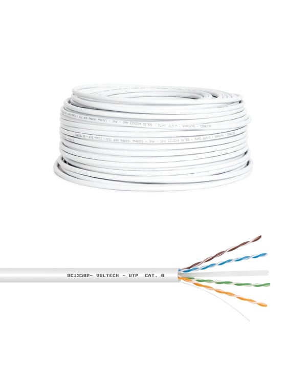 Vultech SC13502-50 nätverkskablar Vit 50 m Cat6 U/UTP (UTP) Rund