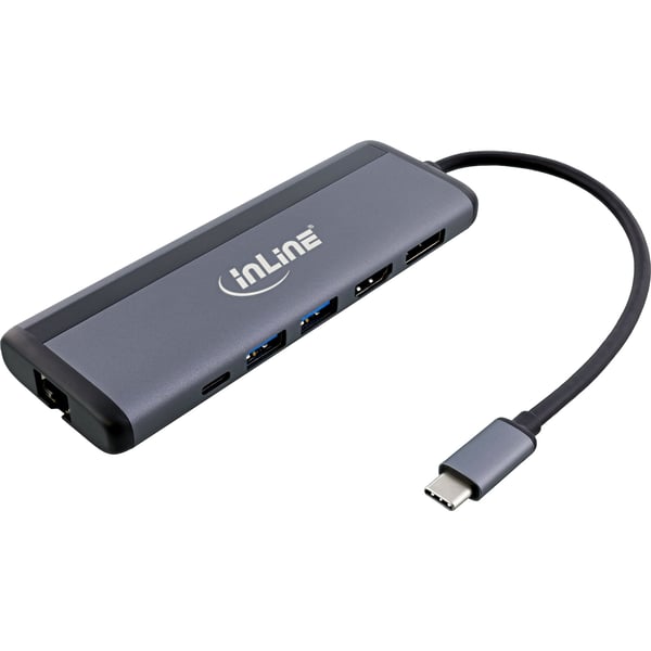 InLine 33278B gränssnittshubbar USB Type-C 1000 Mbit/s Grå