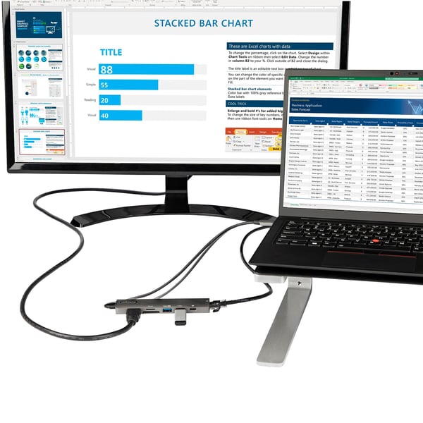 StarTech.com USB-C -moniporttisovitin - USB-C - 4K 60 Hz HDMI 2.0, 100 W virransyöttö läpivientiin,
