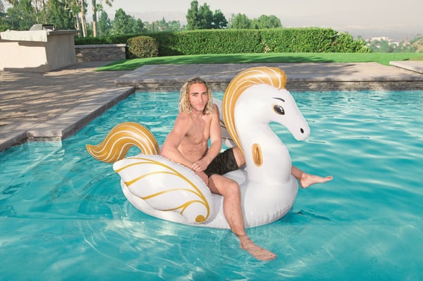 Bestway 41118 pool- och badmadrass Guld, Vit Vinyl Sittbadleksak