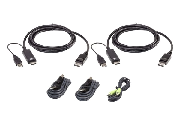 ATEN 2L-7D02UHDPX5 KVM-kabel Sort 1,8 m