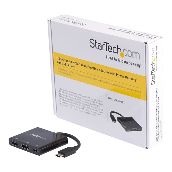 StarTech.com USB-C til HDMI Adapter - 4K 30Hz - Thunderbolt 3 Kompatibel - med Strømforsyning (USB P