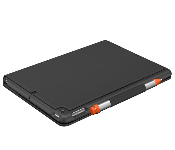 Logitech Slim Folio - Tastatur og folio-cover - trådløs - Bluetooth - QWERTZ - Schweizisk - Grafit -