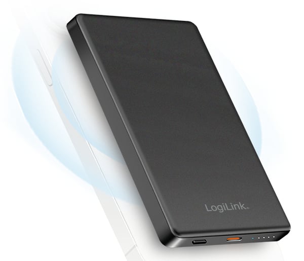 LogiLink PA0352 akku- ja paristolaturi 5000 mAh Langaton lataaminen Musta