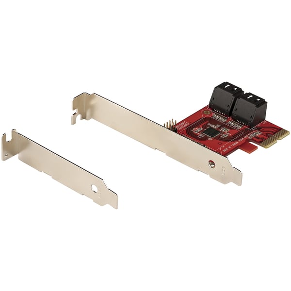 StarTech.com SATA PCIe-kort - PCIe SATA-expansionskort med 4 portar - 6 Gbps - Lågprofilfäste - Staplade SATA-kontakter - ASM1164 Non-Raid - PCI Express till SATA-omvandlare