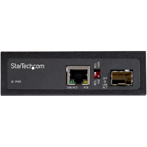 StarTech.com PoE+ Industriell Mediakonverter 60W - Mediekonverter Fiber Koppar - Singlemode/Multimode
