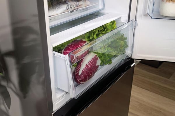 Hisense RB434N4BCB køle-/fryseskab Fritstående 331 L Grå, Rustfrit stål