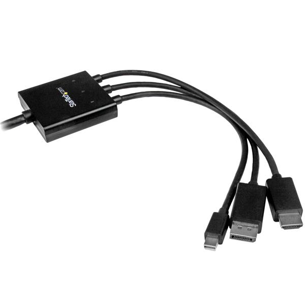 StarTech.com DPMDPHD2HD videokaapeli-adapteri 2 m DisplayPort + Mini DisplayPort + HDMI HDMI + USB Musta