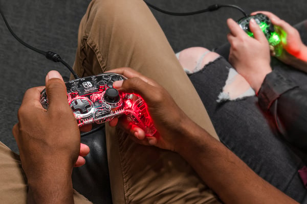 PDP Afterglow Deluxe+ Transparent USB Spelplatta Analog / Digital Nintendo Switch, Nintendo Switch OLED