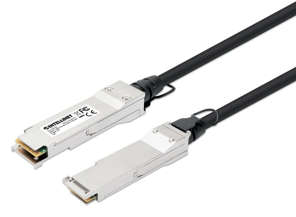 Intellinet 508506 InfiniBand- ja kuituoptiikkakaapeli 1 m QSFP+ Musta, Hopea
