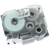 Brother Gloss Laminated Labelling Tape - 36mm, Black/Clear etikett-tejp TZ