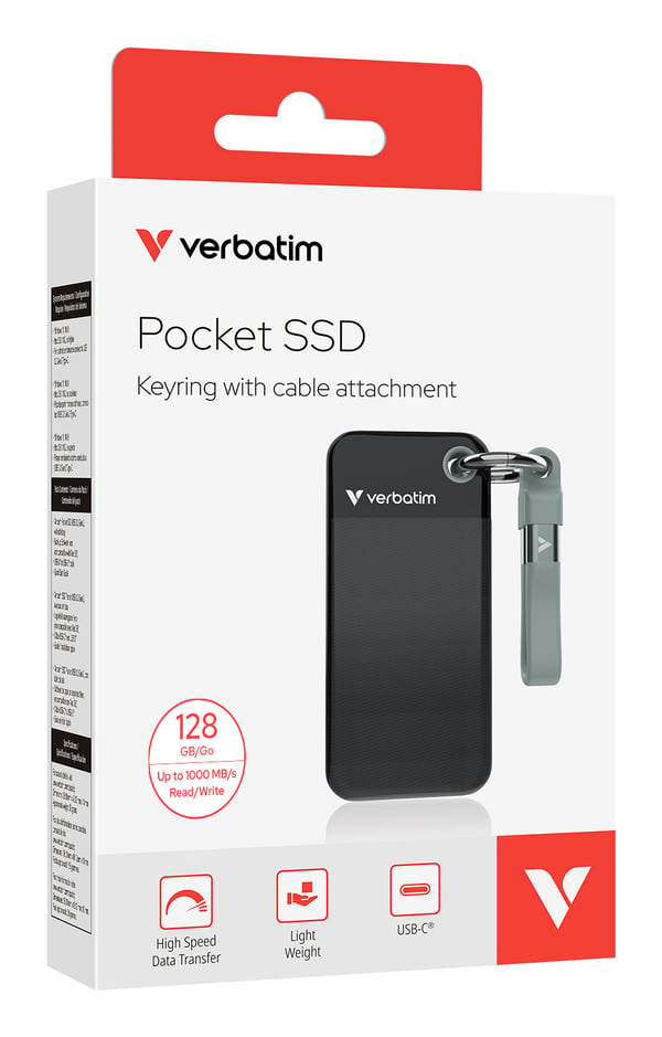 Verbatim 32432 ulkoinen SSD 128 GB USB Type-C 3.2 Gen 2 (3.1 Gen 2) Musta, Harmaa