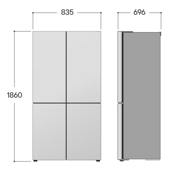 LG GMBS30SDPY Kombinerad kyl/frys side-by-side Fristående 580 l Silver