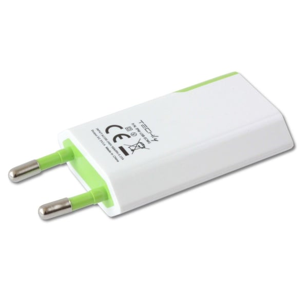 Techly IPW-USB-ECWG oplader til mobil enhed GPS, MP3, Mobiltelefon, PDA, Smartphone Hvid, Grøn Vekselstrøm Indendørs