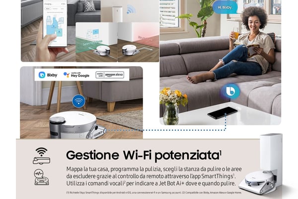 Samsung Jet Bot AI+ Sølv, Hvid