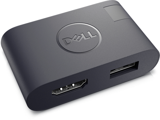 DELL DA20 videokabeladapter USB Type-C HDMI + USB Svart
