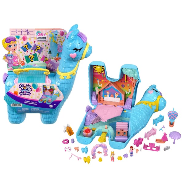 Polly Pocket PAJAMA PARTY LLAMA PARTY Playset