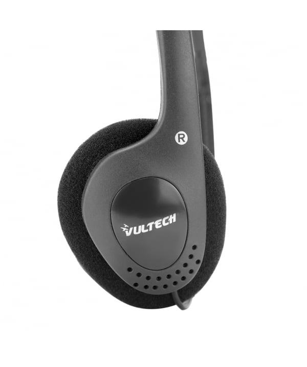 Vultech HS-01 Rev. 2.2 Hovedtelefoner Ledningsført Hjelm Kontor/Callcenter Sort