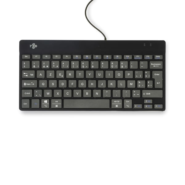 R-Go Tools Ergonomiskt tangentbord R-Go Compact Break, kompakt tangentbord med pausprogramvara, AZERTY (BE), trådbundet, svart