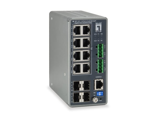 LevelOne IGP-1271 nätverksswitchar hanterad L3 Gigabit Ethernet (10/100/1000) Strömförsörjning via Ethernet (PoE) stöd Grå