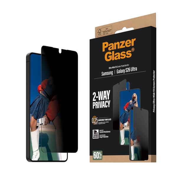 PanzerGlass ® 2-Way Privacy Screen Protector Samsung Galaxy S26 Ultra | Ultra-Wide Fit w. EasyAligner Genomskinligt skärmskydd 1 styck