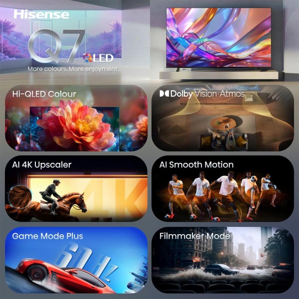 Hisense 55Q7S 139,7 cm (55") 4K Ultra HD Smart TV Wi-Fi Sort
