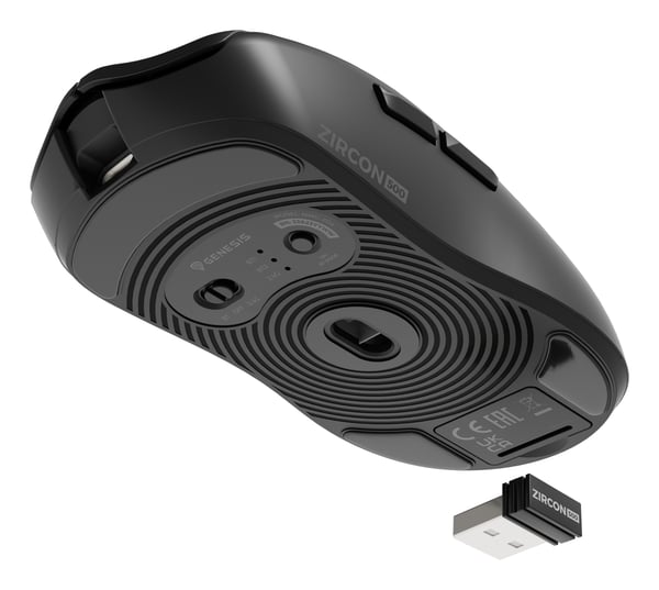 GENESIS Zircon 500 G2 hiiri Pelaaminen Oikeakätinen RF Wireless + Bluetooth + USB Type-C Optinen 10000 DPI