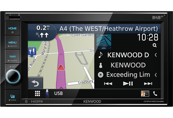 Kenwood DNR4190DABS radio/digitalmottagare för bil Svart 200 W Bluetooth