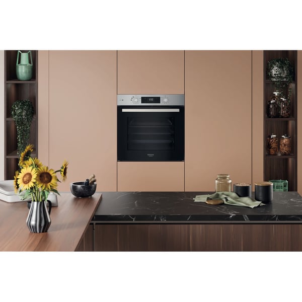 Hotpoint HAO 258HSU1F X 71 L Sort, Rustfrit stål