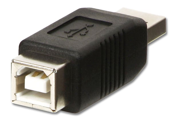 Lindy 71231 kabelomvandlare (hane/hona) USB A USB B Svart