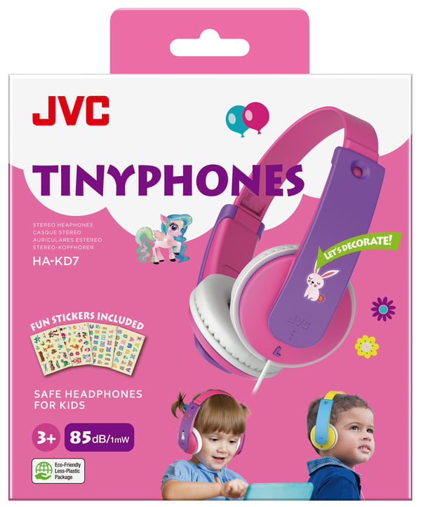 JVC HA-KD7 Hovedtelefoner Ledningsført Headset Musik Lyserød, Lilla