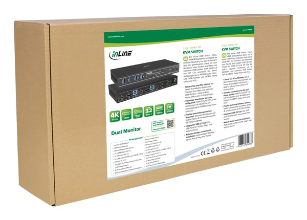 InLine 57885G KVM Switch Stativ-montering Sort