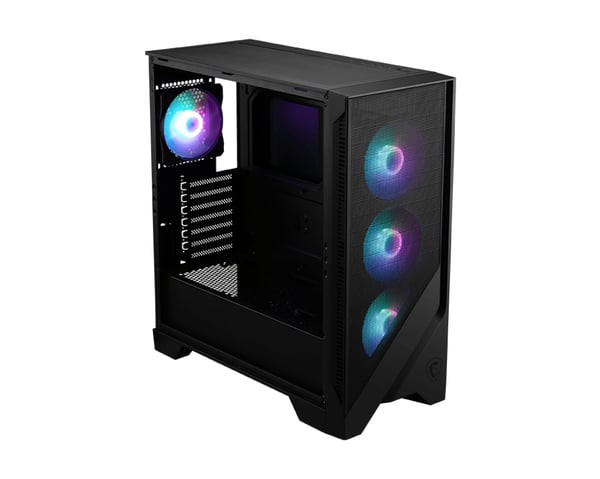 MSI MAG Forge 320R AIRFLOW Micro Tower Sort, Transparent