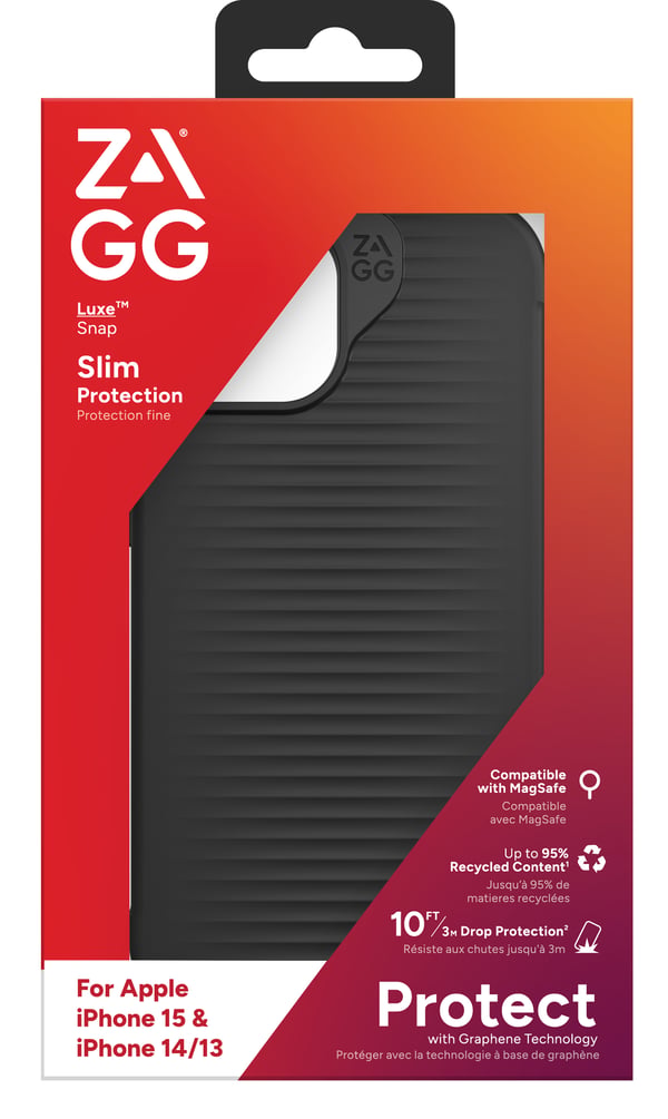 ZAGG Cases Luxe Snap PCR Apple iPhone 15/iPhone 14/13 Black EN/FR