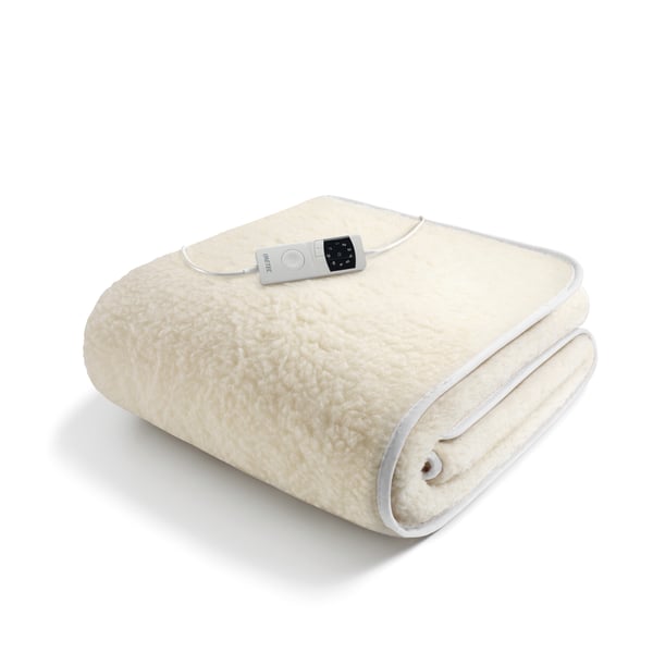 Imetec Adapto Plus Lana-Merino Sing Sähkökäyttöinen sängynlämmitin 150 W Luonnollinen Villa, Polyesteri