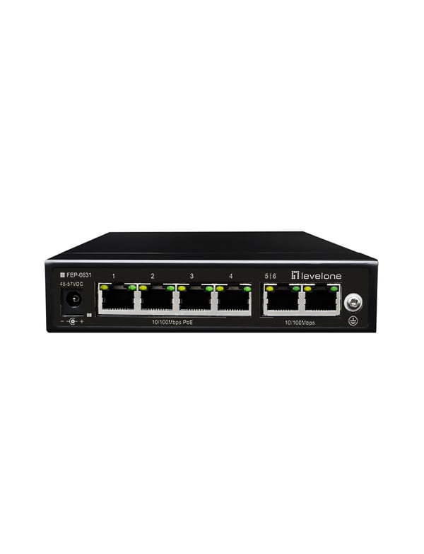 LevelOne FEP-0631 netværksswitch Fast Ethernet (10/100) Strøm over Ethernet (PoE) Sort