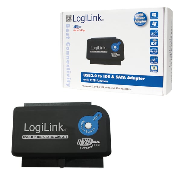 LogiLink AU0028A kabel kønsskifter USB 3.0 IDE / SATA Sort