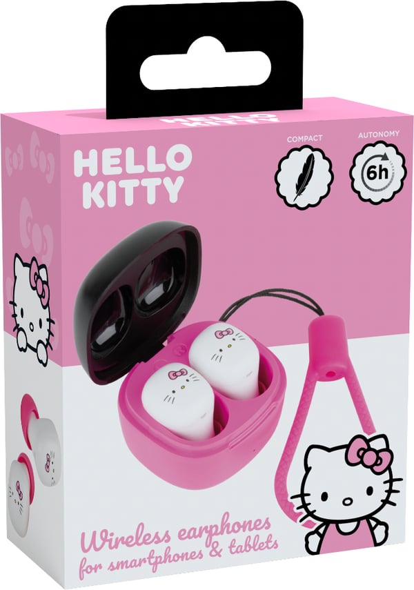 Konix Hello Kitty Headset Trådløs I ørerne Opkald/musik Bluetooth Lyserød, Hvid